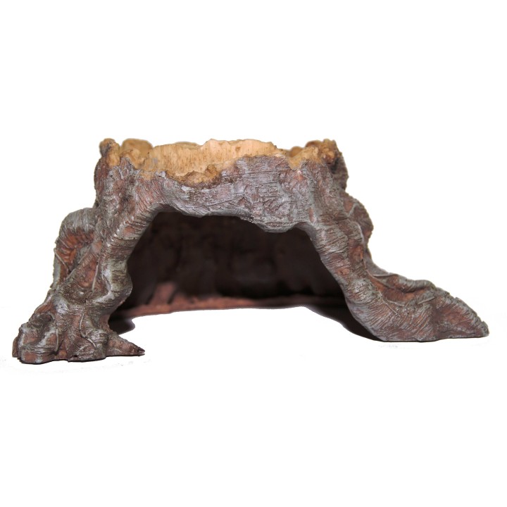 decoration de terrarium cachette avec bol en souche (1445), cachette avec bol en souche pour reptile (1446), cachette avec bol e