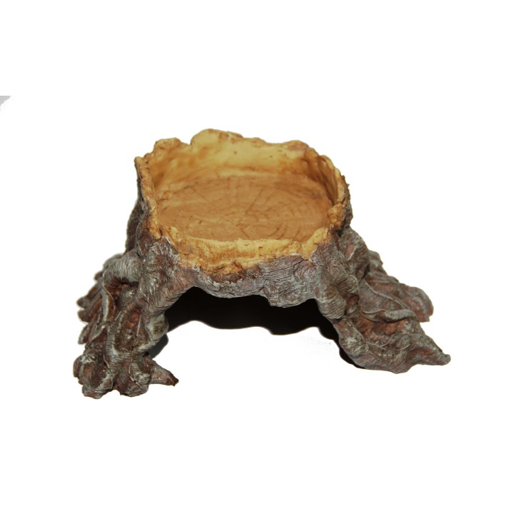 decoration de terrarium cachette avec bol en souche (1445), cachette avec bol en souche pour reptile (1446), cachette avec bol e