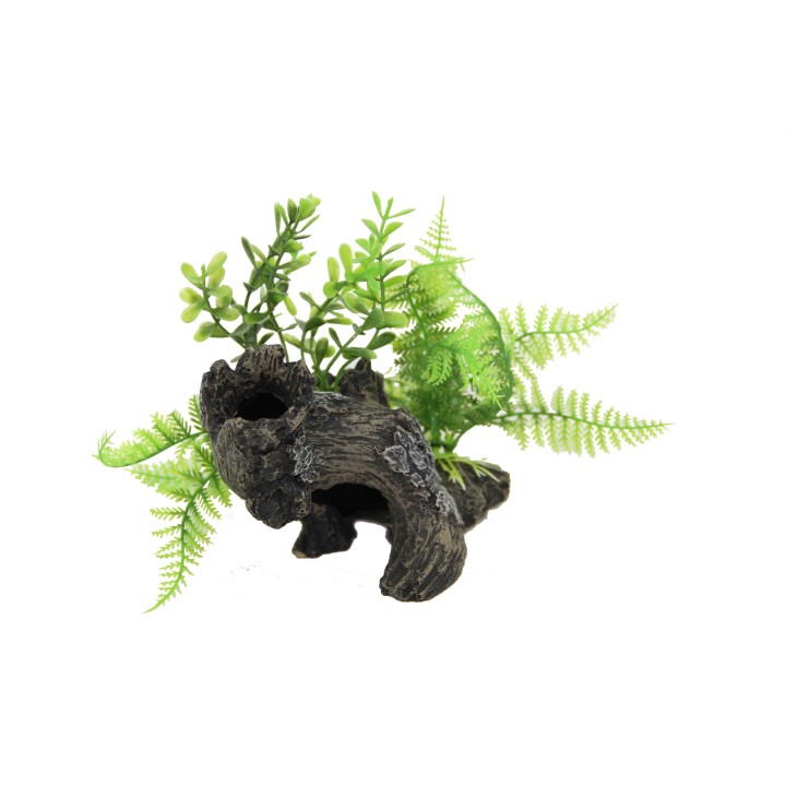 decoration en forme de racine en resine avec plante pour reptiles (1491),decoration en forme de racine en resine avec plante pou
