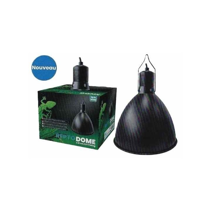 dome d'eclairage e27 21cm noir de repto r2300015 (3974),dome d'eclairage pour terrarium e27 21cm noir de repto r2300015 (3902),d