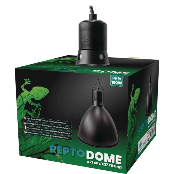 dome d'eclairage e27 21cm noir de repto r2300015 (3974),dome d'eclairage pour terrarium e27 21cm noir de repto r2300015 (3902),d