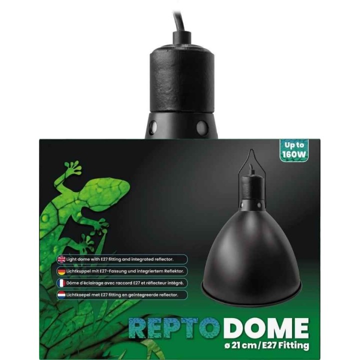 dome d'eclairage e27 21cm noir de repto r2300015 (3974),dome d'eclairage pour terrarium e27 21cm noir de repto r2300015 (3902),d