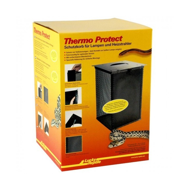 cage de protection d'ampoule thermo protect - grand panier 16x26cm de lucky reptile  (2104),cage de protection pour reptile ther