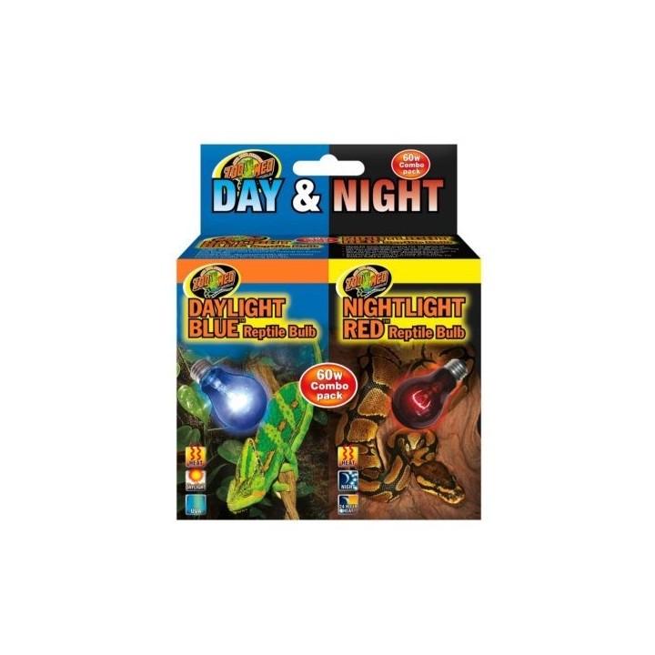 ampoules chauffantes day/night reptile bulb combo (db-60e et nr-60e)  de zoomed dbc-1e (1615)