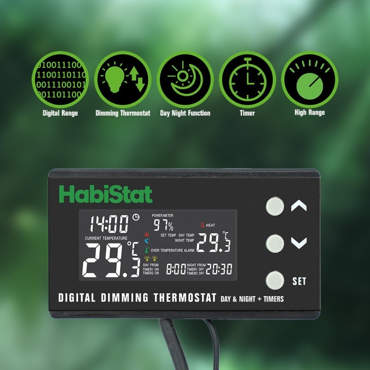 thermostat habistat digital dimming jour-nuit avec minuterie r3100215 (3576),thermostat habistat digital a variateur jour-nuit a
