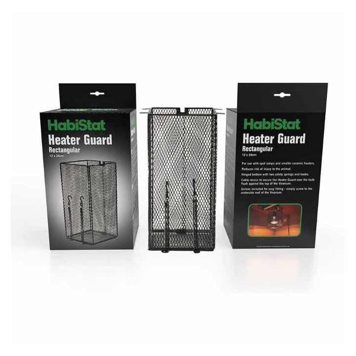 cage de protection anti brulure pour ampoule de terrarium rectangulaire habistat 12x24cm r3100275 (3698),cage de protection pour