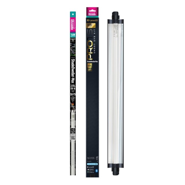 lumenize pro t5 uvb max kit, shadedweller, 2.5% uvb, 14 watt de arcadia r2200045 (3159),lumenize pro t5 uvb max kit, shadedwelle
