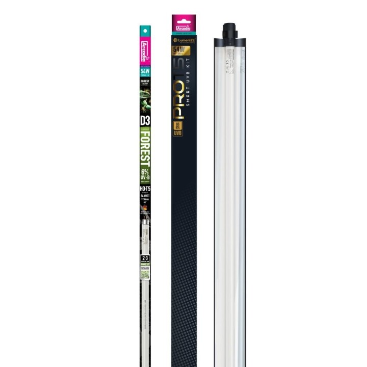 rampe uv lumenize pro t5 uvb kit, d3 forest, 6% uv-b puissance:24w de arcadia r2200055 (3166),rampe uv lumenize pro t5 uvb kit,
