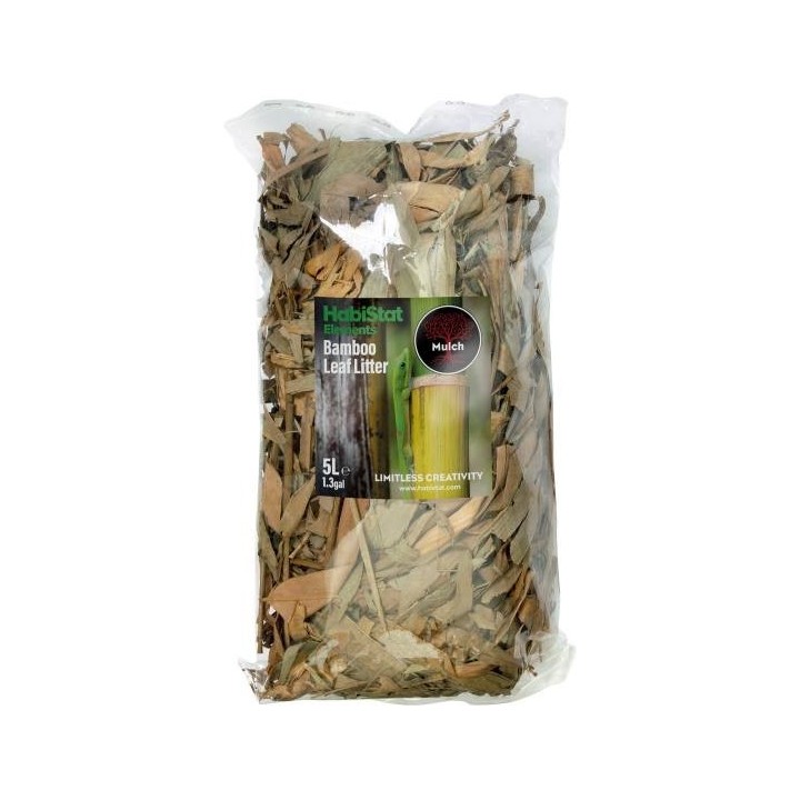 Feuille de Bambou pour décorer le sol d'un terrarium Habistat en sac de 5L (4167)