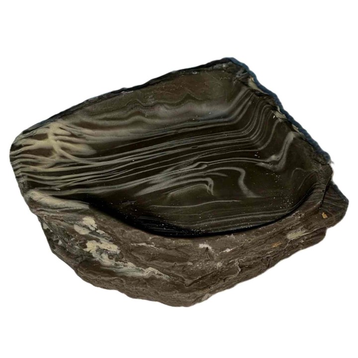 Bol d'angle effet Grès pour terrariumTaille:LargeWB330