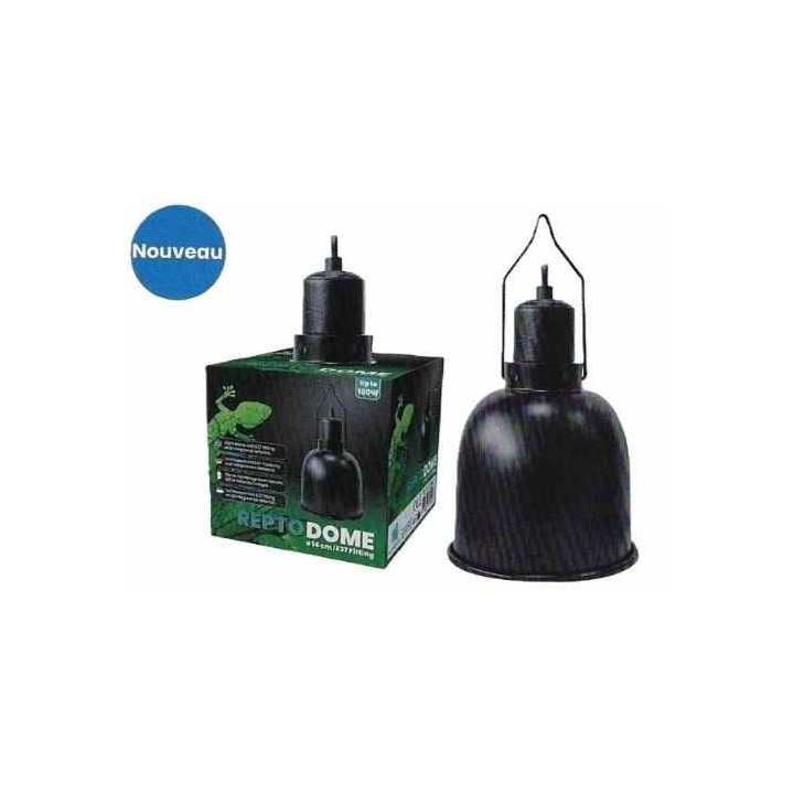 dome d'eclairage pour terrarium e27 14cm noir de repto r2300010 (3972),dome d'eclairage pour terrarium e27 14cm noir de repto r2
