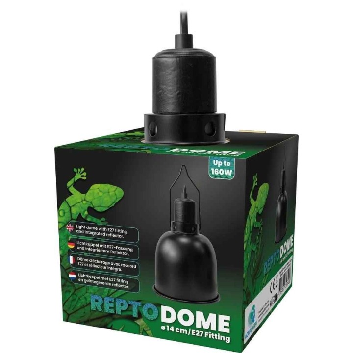 dome d'eclairage pour terrarium e27 14cm noir de repto r2300010 (3972),dome d'eclairage pour terrarium e27 14cm noir de repto r2