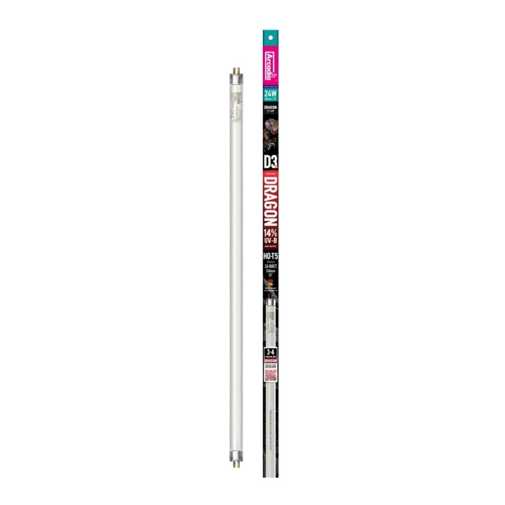 Tube T5 UVB ARCADIA D3+ Dragon 14.0 (14% d'UVB)puissance - taille:56cm   -   24WR2100400