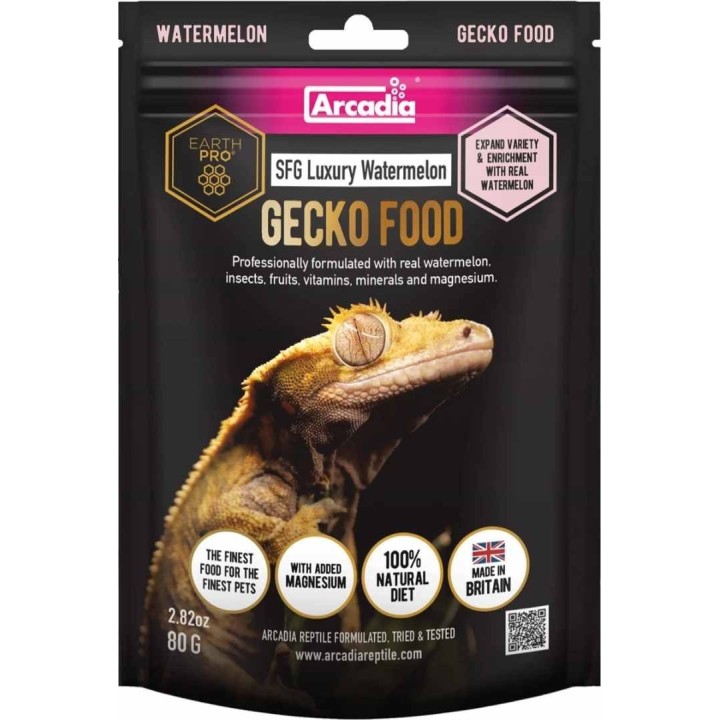 Nourriture en poudre pour gecko à crête Arcadia Gecko food PastèqueConditionnement:80gR9100145