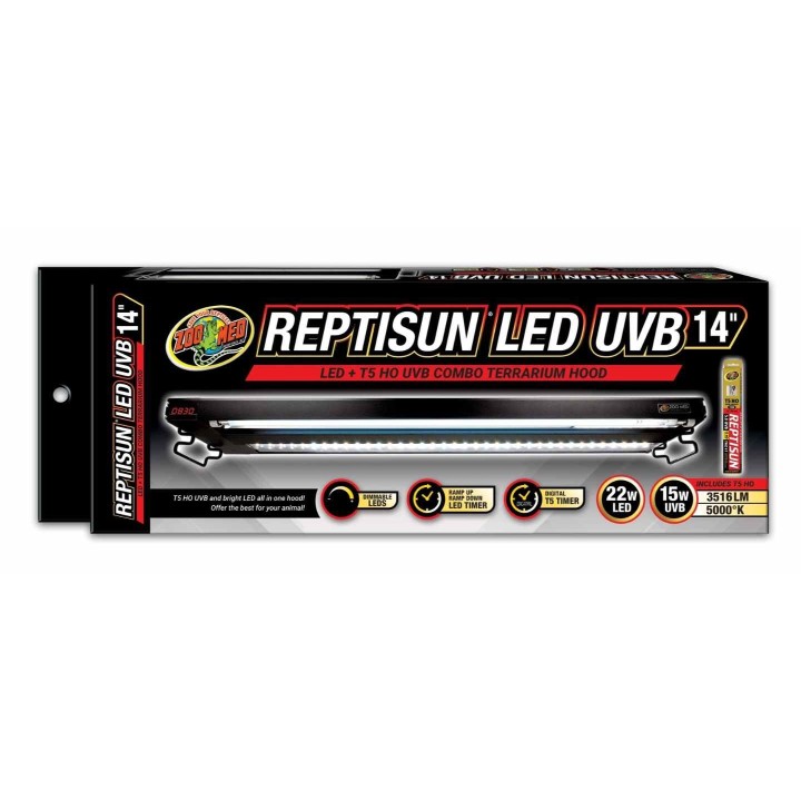 Rampe LED Zoomed Reptisun LED + UVB avec télécommandeTaille:35 cmLF-101E