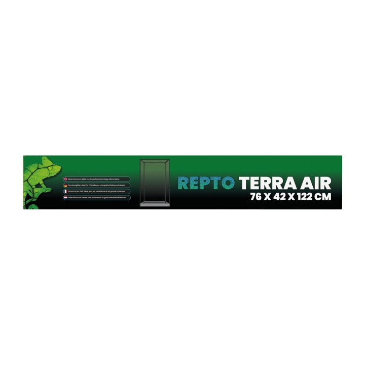 Terrarium Terra Air 76 x 42 x 122 cm Repto - terrarium pour reptiles, vue de face de l'emballage