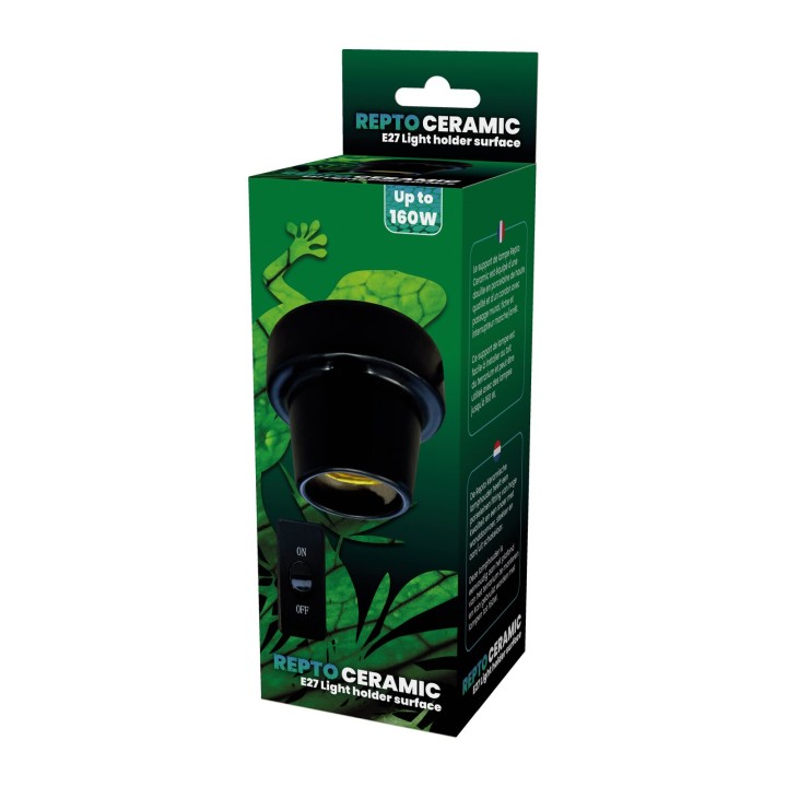 Douille céramique E27 droite Repto - accessoire d'eclairage pour terrarium, vue 3D de l'emballage