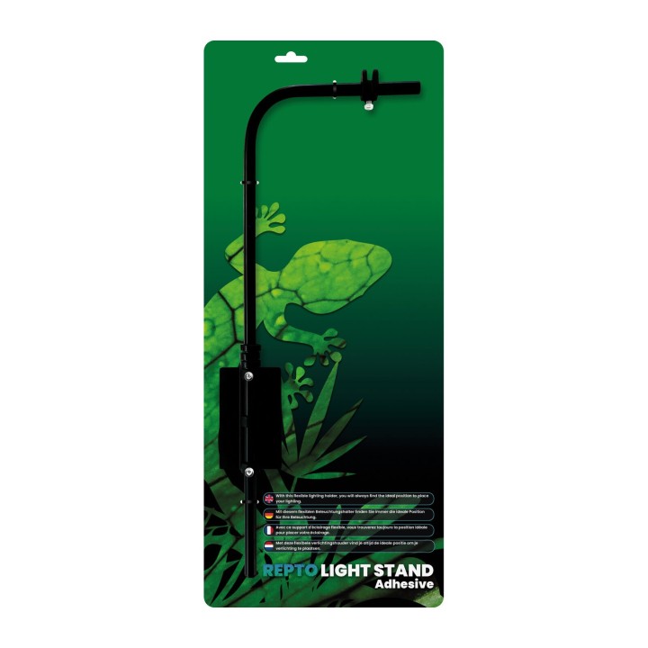 Support d’éclairage auto-collant Repto - accessoire d'eclairage pour terrarium, vue de face de l'emballage
