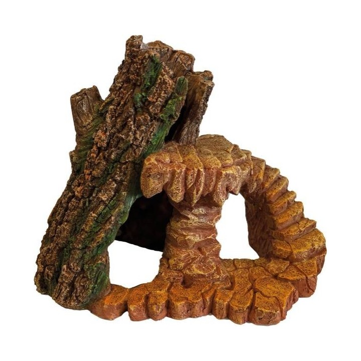 Cachette pour reptile imitation  rocher et bois (4206)