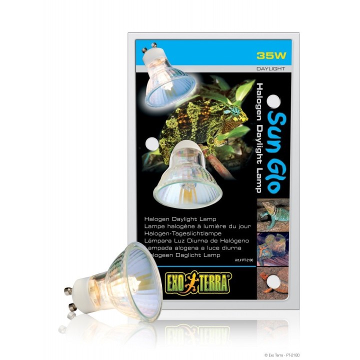 ampoules chauffantes sun glo halogen daylight lamp - uva - 35w  de exo-terra pt2180 (2408),ampoules chauffantes sun glo halogen
