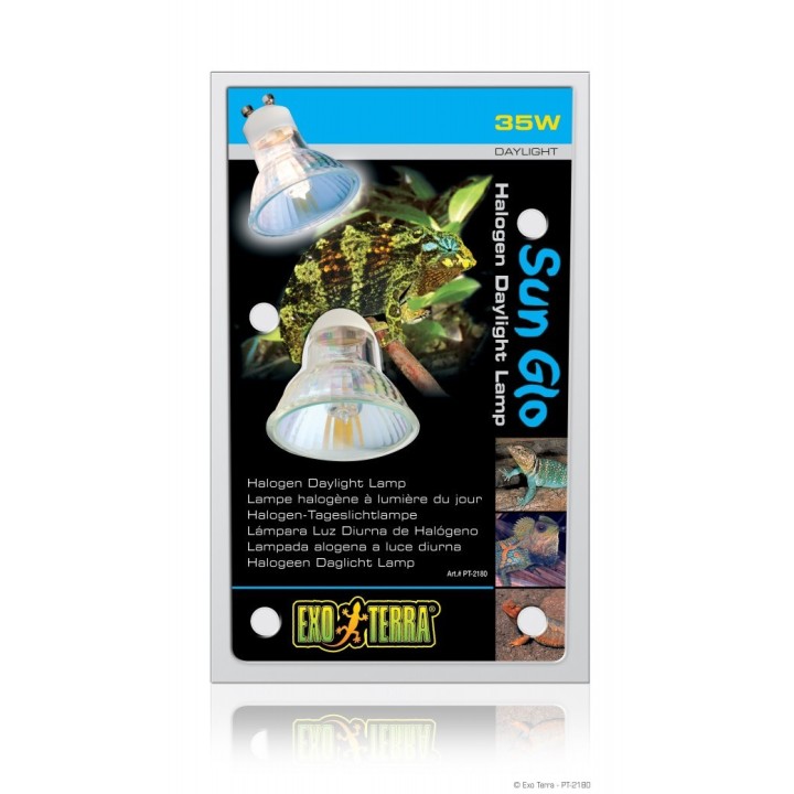 ampoules chauffantes sun glo halogen daylight lamp - uva - 35w  de exo-terra pt2180 (2408),ampoules chauffantes sun glo halogen