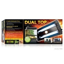 rampes d'eclairage dual top uvb light et basking spot fixture t8 de exo-terra pt2230 (2416),rampes d'eclairage dual top uvb ligh