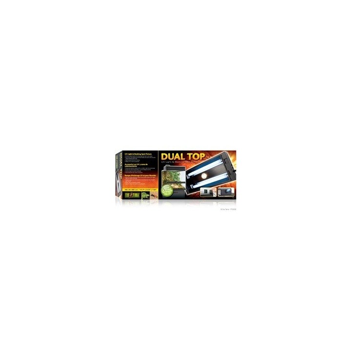 rampes d'eclairage dual top uvb light et basking spot fixture t8 de exo-terra pt2230 (2416),rampes d'eclairage dual top uvb ligh