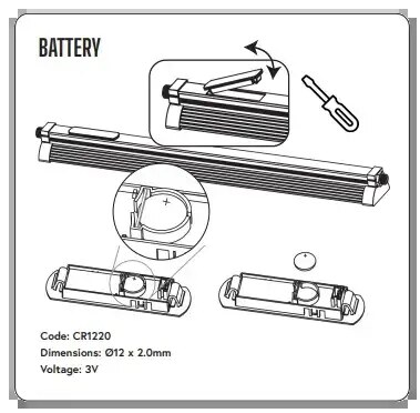 Schema Arcadia de la batterie interne CR1220 de sauvegarde sur les rampes LumenIZE